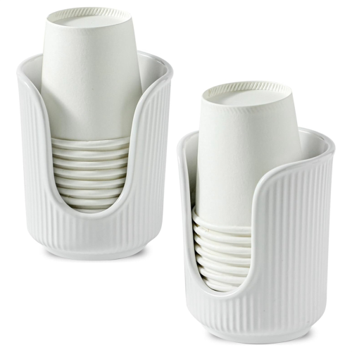 2pcs Paper Cup Holder, Disposable Desktop Multifunctional Storage Rack 1