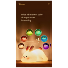 Big Face Light LED Portable Rechargeable Bunny Lamp Night for Baby Nursery USB Dimmable