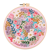 Stickset für Anfänger und Enthusiasten, inklusive Blumenlandschaft mit Fadennadeln,E