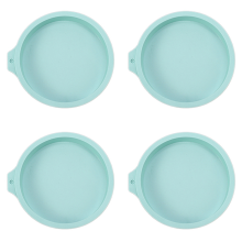 4-teiliges Silikon-Kuchenform-Set, rund, Schicht-Set, Backformen, Form für Backwerkzeug, Regenbogen und Mousse, blau, 6 Zoll