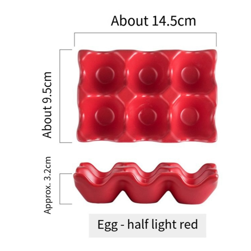 Kitchen Supplies Egg Tray Rack Household Ceramic Tableware Red 1