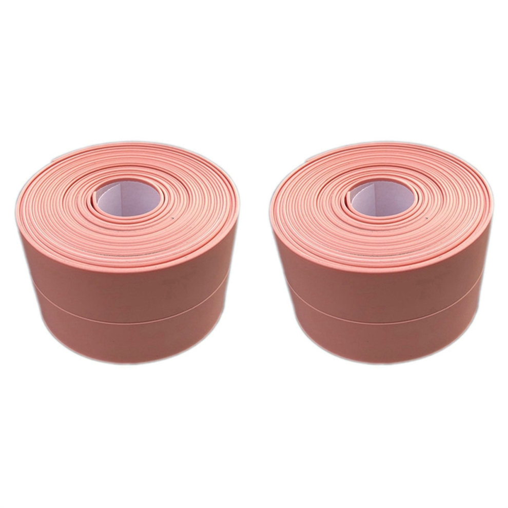 Waterproof Sealing Tape Anti-Mildew Bathroom Kitchen Door Strip Shower Sink Bath Sealer 3.2M X 3.8Cm Pink 4852752493069