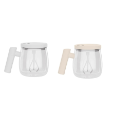 2Pcs 400ML Selbst Rühren Becher Elektrische Kaffee Tasse Glas Innen Tank Automatische Protein Pulver