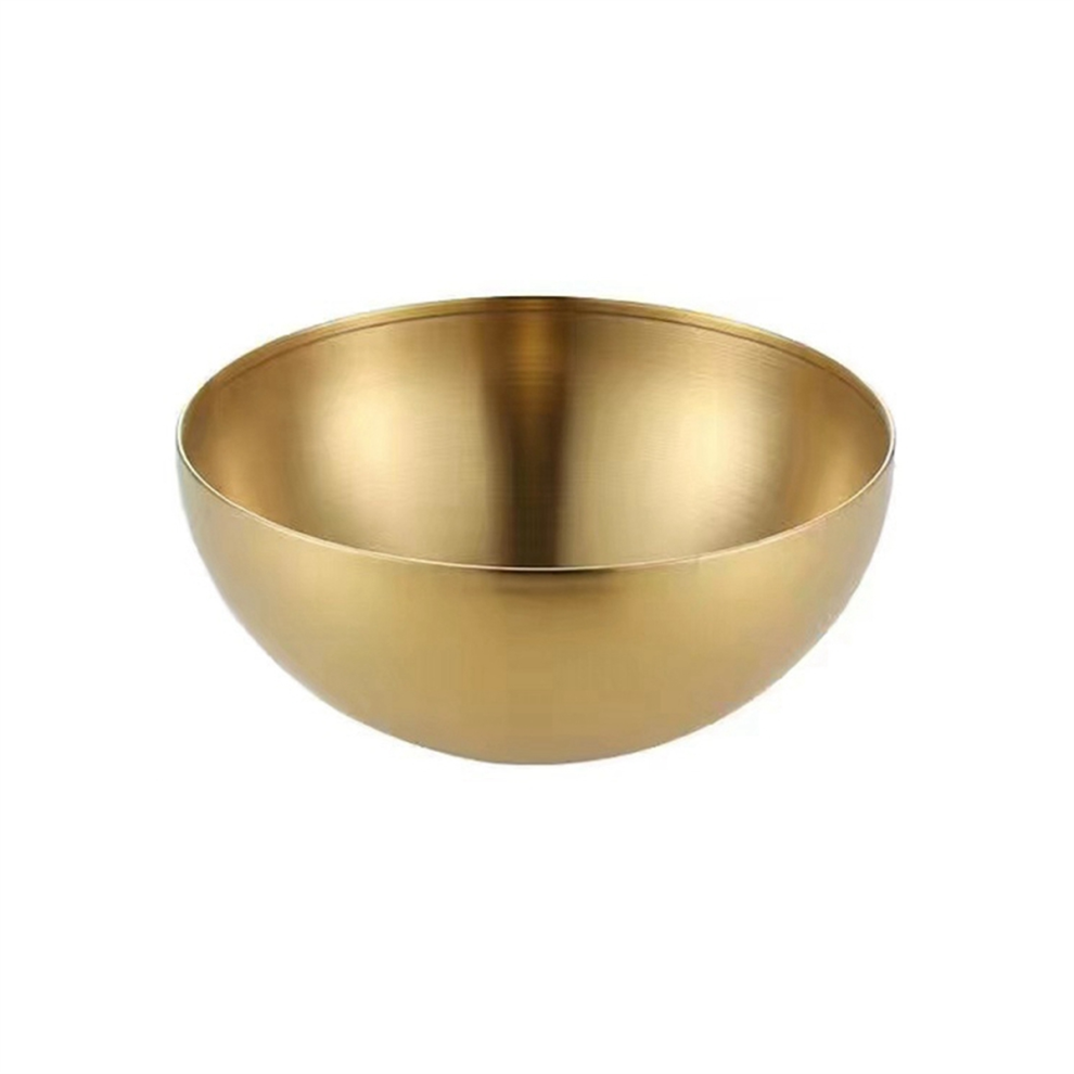 Stainless Steel Fruit Salad Bowls Large Capacity Korean Style Food Container Soup Rice Noodle Kitchen Tableware Golden Exogio