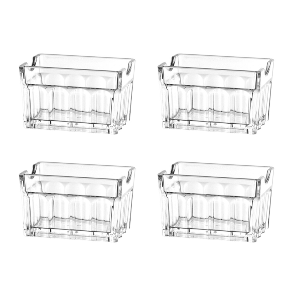 4Pcs Acrylic Sugar Packet Holder Bag Storage Container Dish Display Sachets Tissue Bowl Exogio