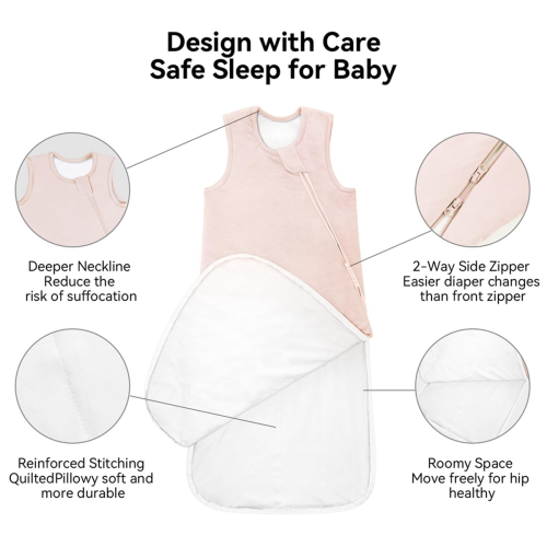 Momcozy Sacco Nanna In Fibra Di Bambù 1.5 TOG – Regolabile Con SnapFit, Fondo Ampio Per Movimento, Zip Doppia Con Protezione