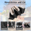 Fully Automatic Reverse Folding Umbrella with Windproof Reflective Stripe UV Umbrellas for Carabiner Handle Travel,B 3