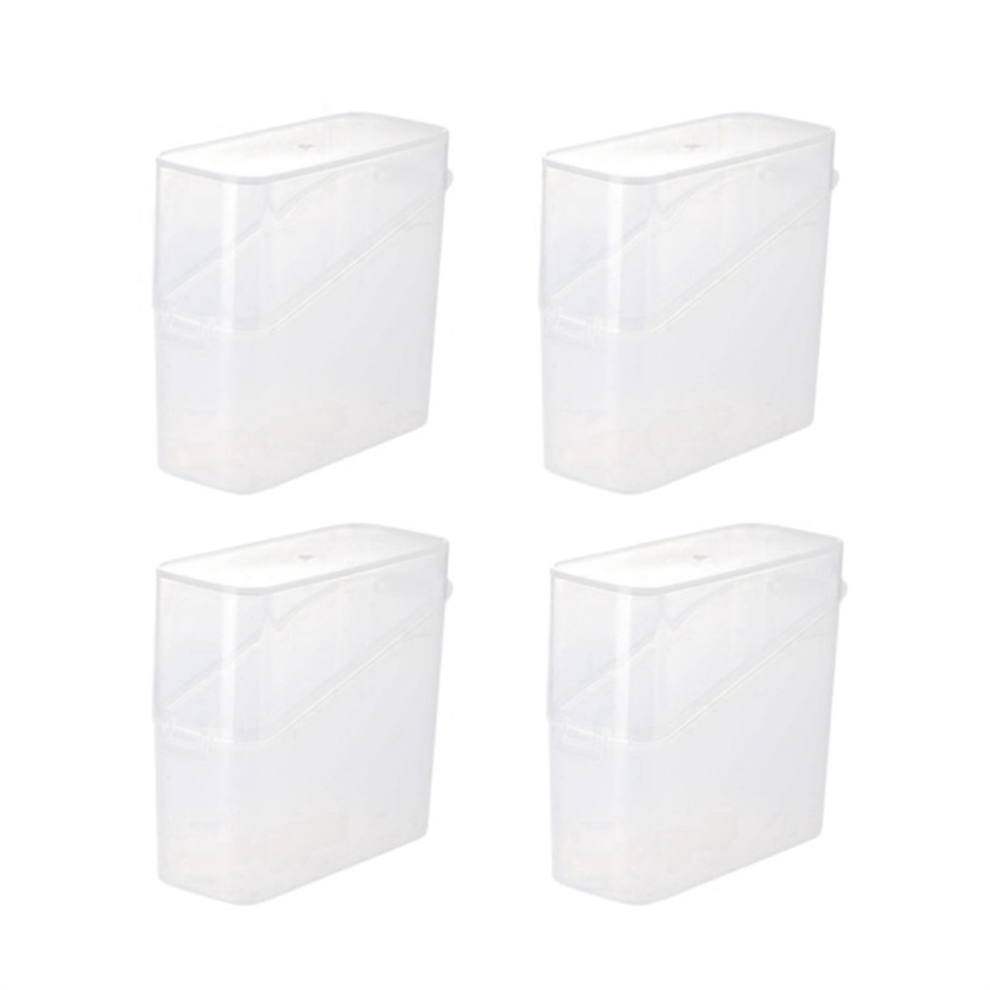 Exogio Sliced Cheese Container For Fridge, 4 Pcs Storage Box With Flip Lid Keeper Saver Holder