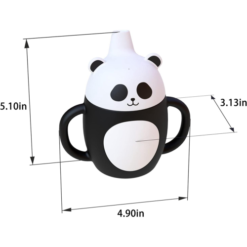Tazza con beccuccio per bambini, tazza panda in silicone antispruzzo per bambini 1