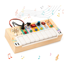 Busy Board Toddler Toys,Kids Sensory Toys with Music and Led Light Switches,Wooden Switch