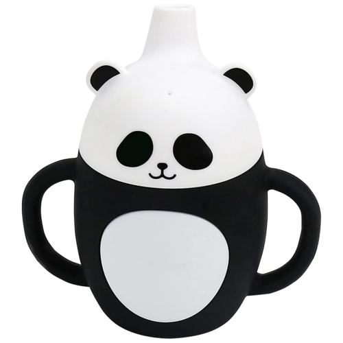 Tazza con beccuccio per bambini, tazza panda in silicone antispruzzo per bambini