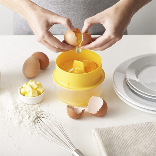 Egg Separator, White Mini Yolk Separate Up to 5 Eggs, Kitchen Tool for Home Bakery 1