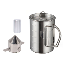 Outdoor Stainless Steel Camping Mug with Lid, Coffee Cup Foldable Handle for Hiking Travelling (500ml)