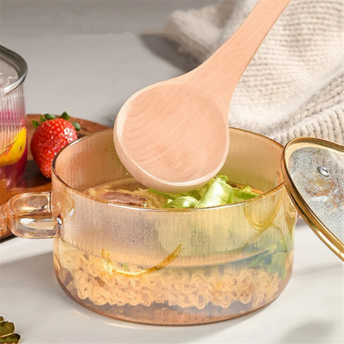 Glastopf Klar Kochtopf Suppe Heizung Dual Griffe mit Abdeckung Silber 2