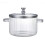 Glastopf Klar Kochtopf Suppe Heizung Dual Griffe mit Abdeckung Silber 7