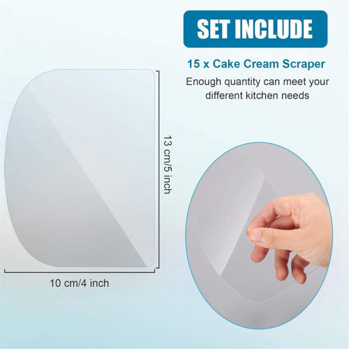 80PCS Plastic Transparent Soft Scraper Cake Cream Scraping Plate Baking Round Edge Cutter Elastic 2