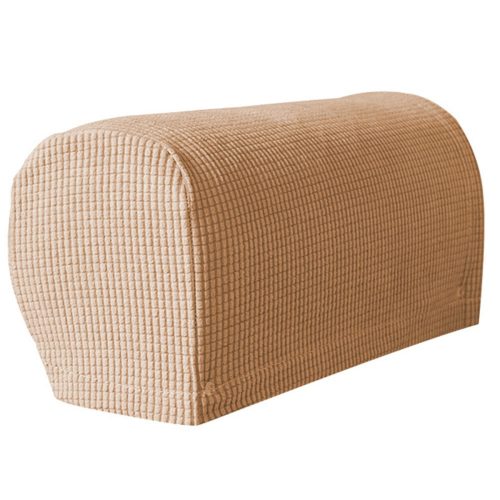 2PCS Soft Stretch Plush Armrest Covers, Covers for Chairs/Sofas, Couch Arm Covers,Khaki