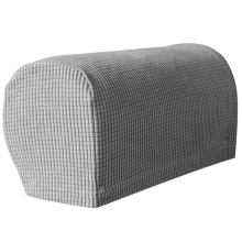 2PCS Soft Stretch Plush Armrest Covers, Covers for Chairs/Sofas, Couch Arm Covers,Light Gray