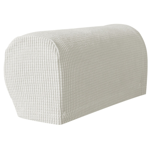 2PCS Soft Stretch Plush Armrest Covers, Covers for Chairs/Sofas, Couch Arm Covers,White