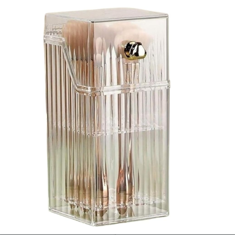 Exogio Makeup Brush Storage Tube Dust-Proof Loose Powder Box Desktop Eyebrow Pencil Blush Cosmetic Bucket,C