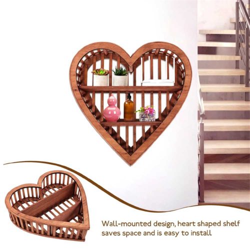 Étagère murale décorative en forme de cœur 2