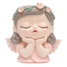 Silicone Mold Flower Fairy Prayer Pot Resin Gypsum Crystal Dropping Glue Tool DIY Handmade Crafts Pink