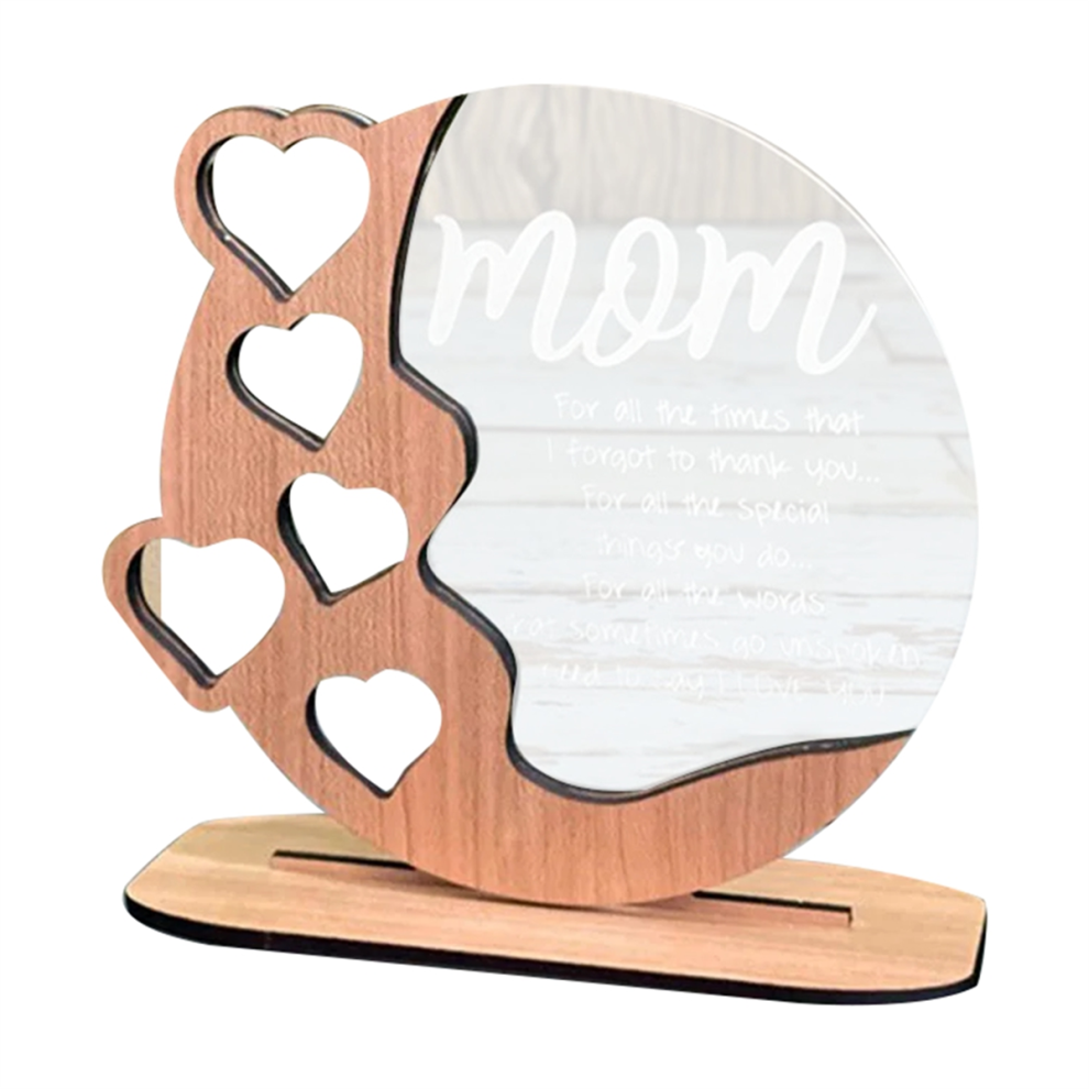 Mutter Holz Mini Herz Plaque Muttertag Geschenke FüR Mama Auf Ihre Geburtstag Personalisierte Geschenk Dekoration B-image
