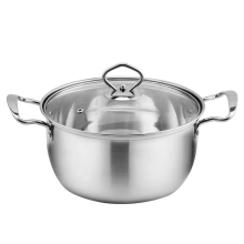 Pentola in acciaio inossidabile per cucinare alimenti, latte, riscaldamento, casseruola antiaderente con coperchio