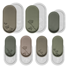 7PCS Oval Lagerung Tablett Zement Silikon Form DIY Rose Blume Schmetterling Carving Bahn Harz Beton Gips Form