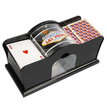 Manueller Kartenmischer Poker Shuffle Machine Kartenhalter Einfaches Handkurbelsystem Schwarz