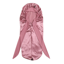 Damen-Schlafmütze mit langem Schwanz und Zopf, Nachtschlafmütze, Kopf-Duschhaube für Sauna, Baden, Roségold