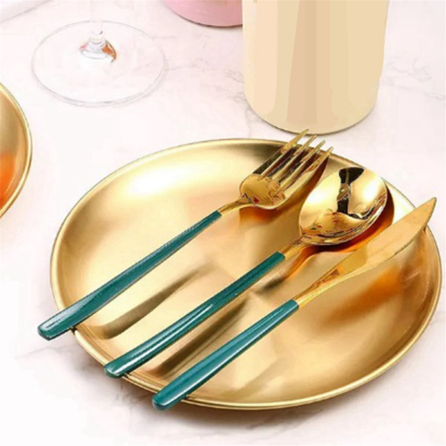 Stainless Steel Round Plate Camping Dishes Rust-Proof Stackable Food Serving 23cm 2