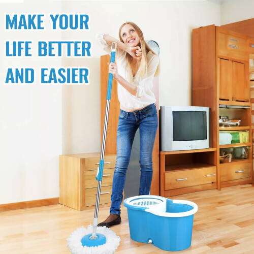 360° Floor Magic Spin Mop Bucket Set (Blue) 1
