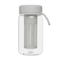 Tasse de voyage pour cafetière à infusion froide avec poignée en silicone souple, infuseur portable pour thé et glace, blanc
