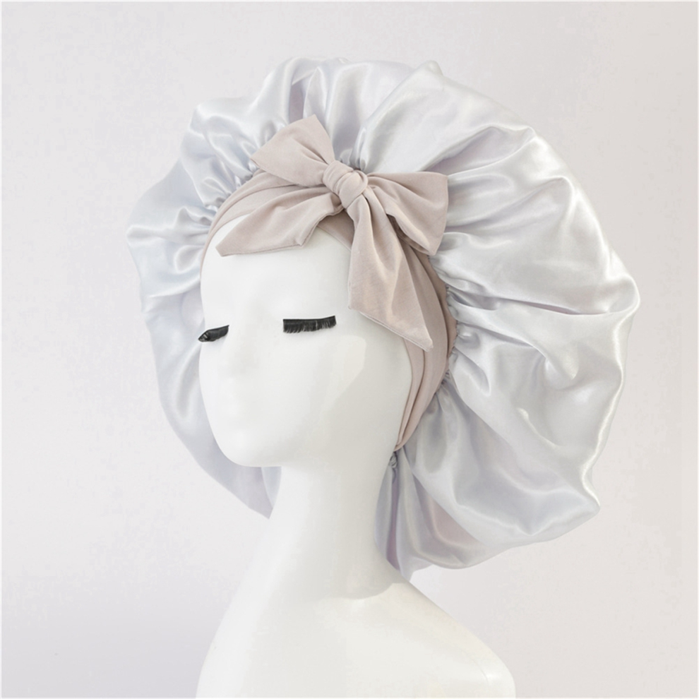Exogio Women Hat Night Sleeping Shower Cap High Elastic Hair Bonnet Head Cover Care Pink