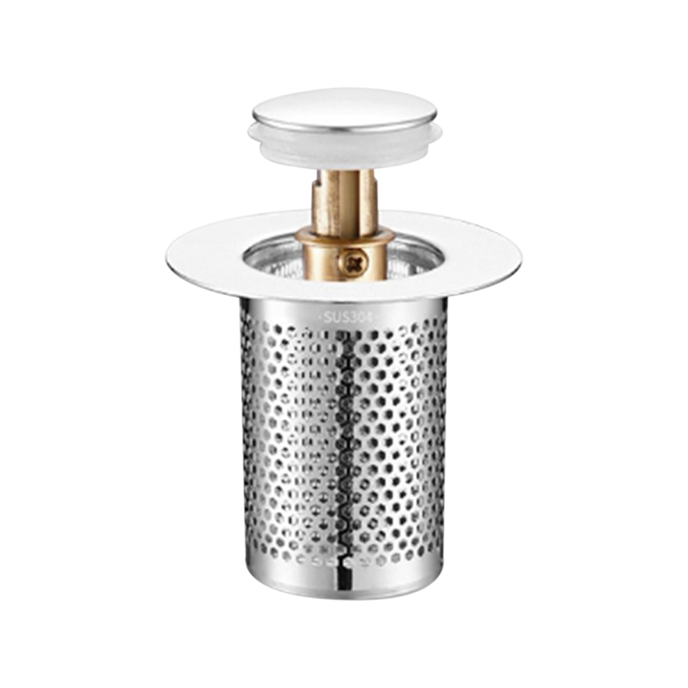 Bathroom Sink Stopper For 1.3-2.1 Inch, Drain Filter With Removable Stainless Steel Basket Hair Catcher 4852752416372