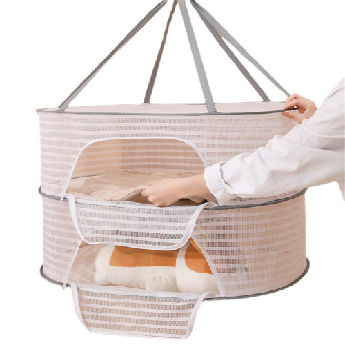 Foldable Drying Net for Vegetables, Fish, and Dehydrated Goods, Multi-Tiered Food White