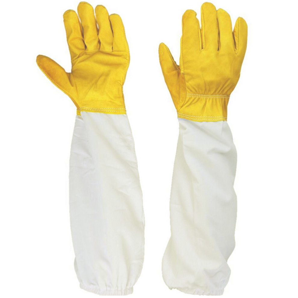 1Pair Soft Hand, Straight Thumb Beekeeper L Size Yellow Gloves-image-OPC-PJSCX7D-NEW