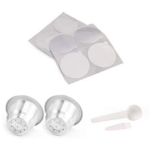 Reusable Espresso Capsules, Stainless Steel Refillable Pods with Aluminum Foils
