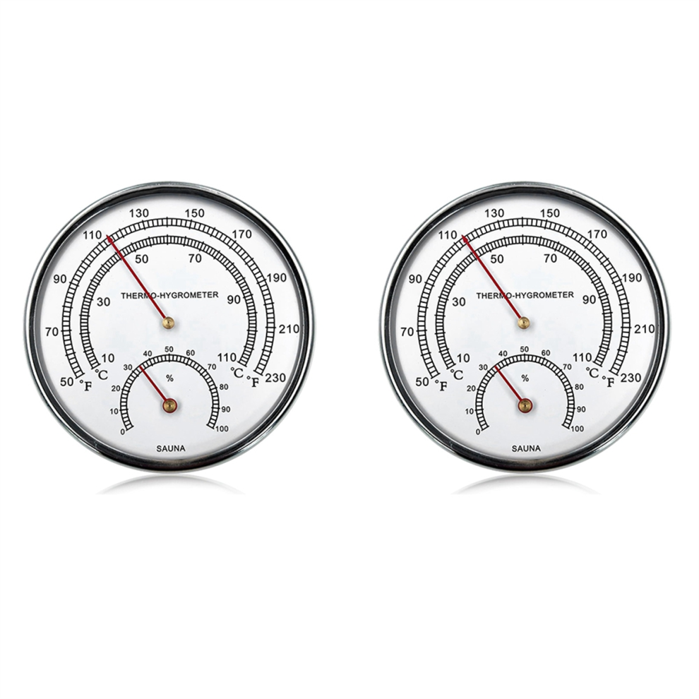Sauna Accessories Thermometer Fahrenheit 2 In 1 Metal And Hygrometer With Hanging Hole Exogio