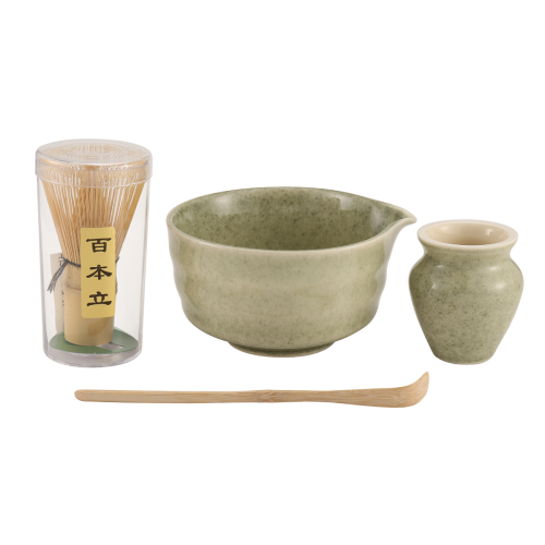 Set Matcha, set da tè giapponese con ciotola con beccuccio, supporto, bambù e cucchiaio 1