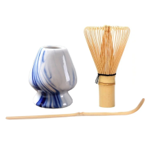 Set di porta frusta per matcha, utensili da tè in ceramica, accessori, 3 pezzi, kit di pennelli, supporto, Chasen giapponese