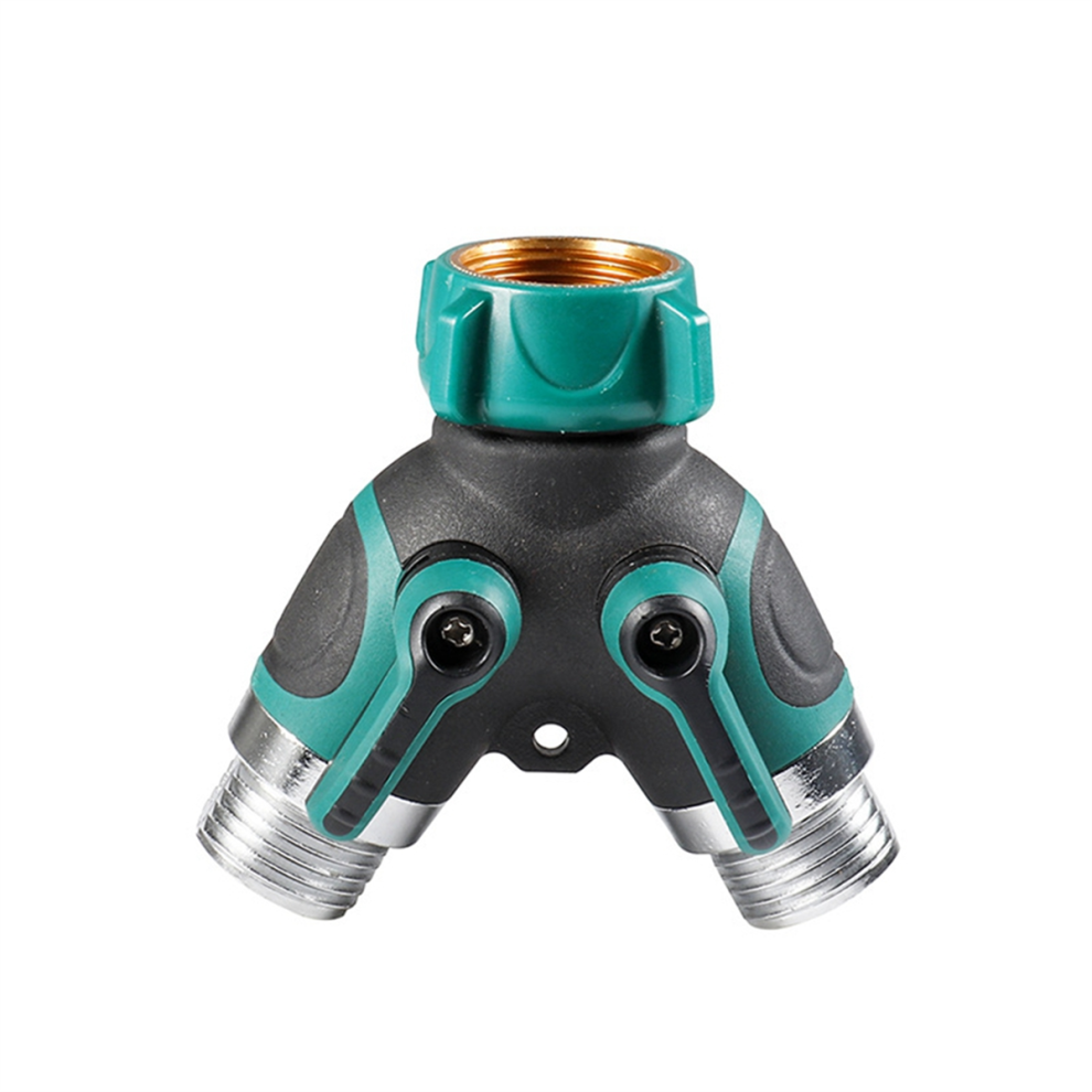 Hose Splitter 2 Way 3/4 Inch Faucet Y Connector With Shut Off Valve,Garden B 4852752420201