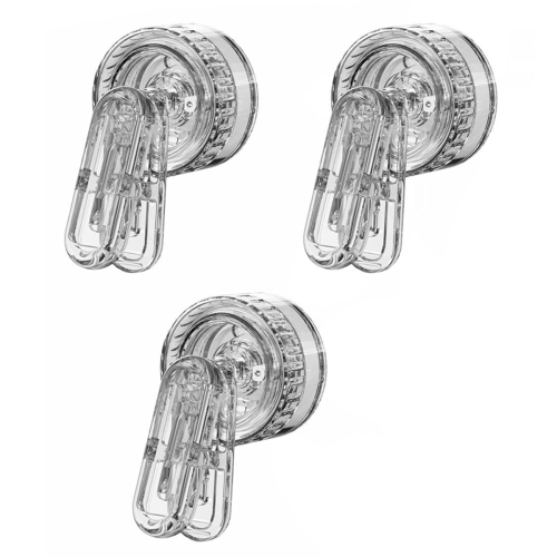 Rotating Suction Cup Storage Clips -Hooks,3PCS Multiple Clamp for Hanging Home Office Accessories B