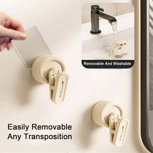 Rotating Suction Cup Storage Clips -Hooks,3PCS Multiple Clamp for Hanging Home Office Accessories B 2