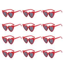 Lunettes de soleil en forme de cœur pour mariage, enterrement de vie de jeune fille, demoiselle d'honneur, garçons d'honneur, cadeaux rouges