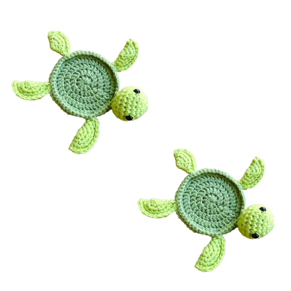 Crochet Tortoise Coasters For Drinks, Funny Handmade Coasters, Cute Drink Coaster Set Coffee, Tabletop Decor 4852752430743
