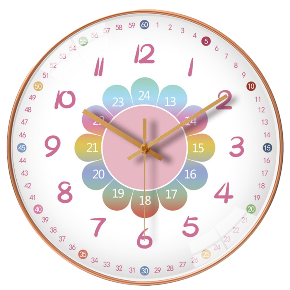 Exogio Clock Wall Living Room Home Cartoon Early Education Wall-Mounted Silent Quartz