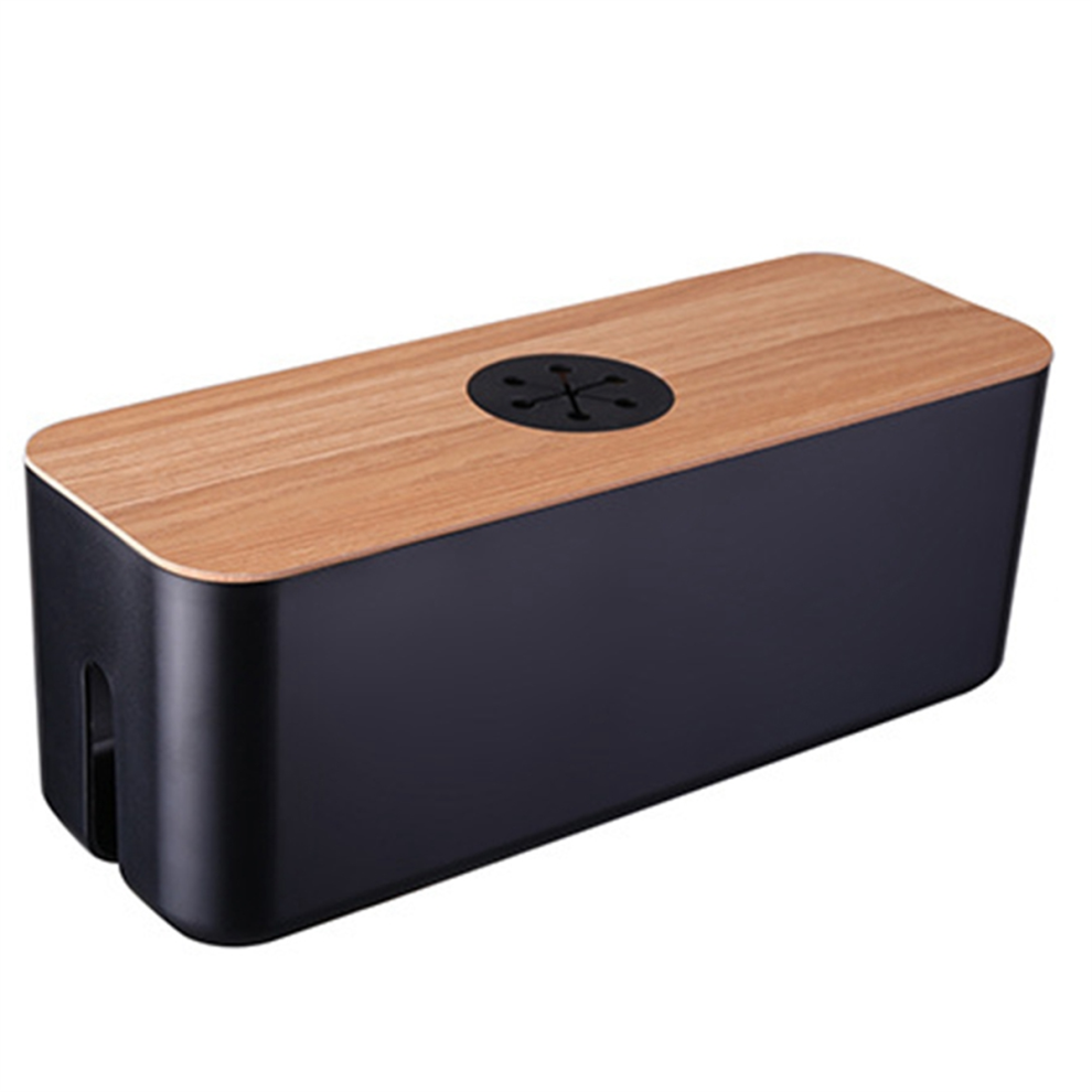 Wooden Cable Storage Box Power Cord Dust-Proof Charger Socket Household Winder Storageboxd 4852752426289