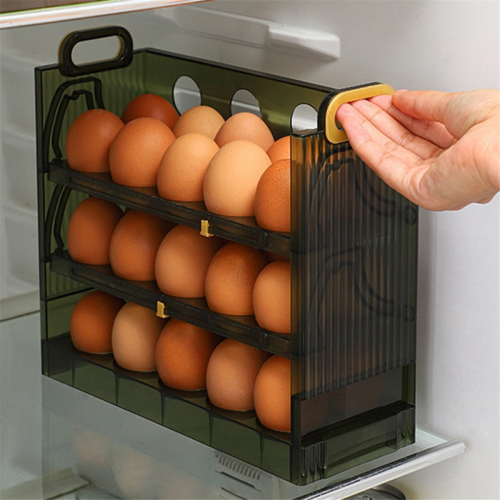20 Grids Egg Storage Box Case Holder Large Capacity Tray Organizer with Handle Container for Refrigerator 2